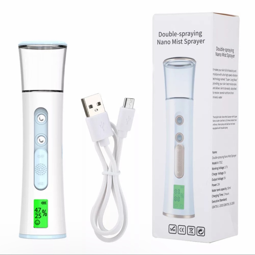 Portable Facial Mist Sprayer Beauty Instrument-Hydrating Humidifier LED Display